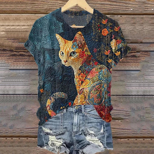 Comstylish Women's Animal Print Casual T-Shirt
