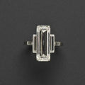 White Glass Silver Ring