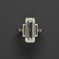 White Glass Silver Ring