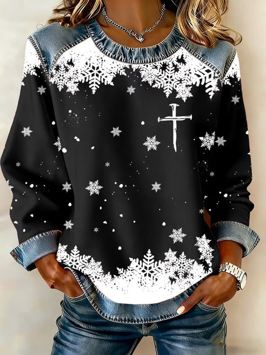 Comstylish Women's Christmas Faith Print Sweatshirt
