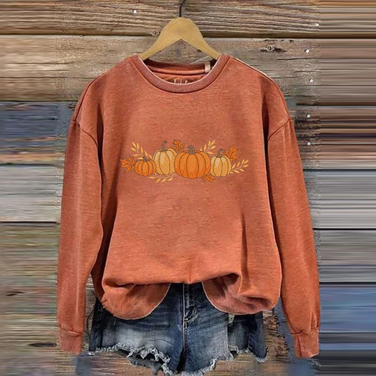 Thanksgiving Autumn Pumpkin It's Fall Y'all Geometric Printed Women's Sweatshirt artswardrobe
