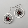 Red Circle Stone Earrings