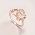 Knotted Love Zirconia Rose Ring