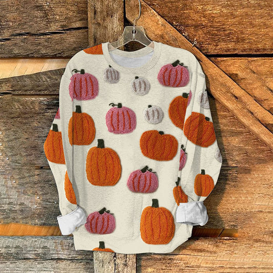 Women'S Halloween Pumpkin Print Sweatshirt artswardrobe