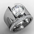 Bright Zirconia Silvered Ring