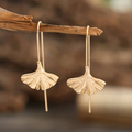 Golden Petal Dangling Earrings