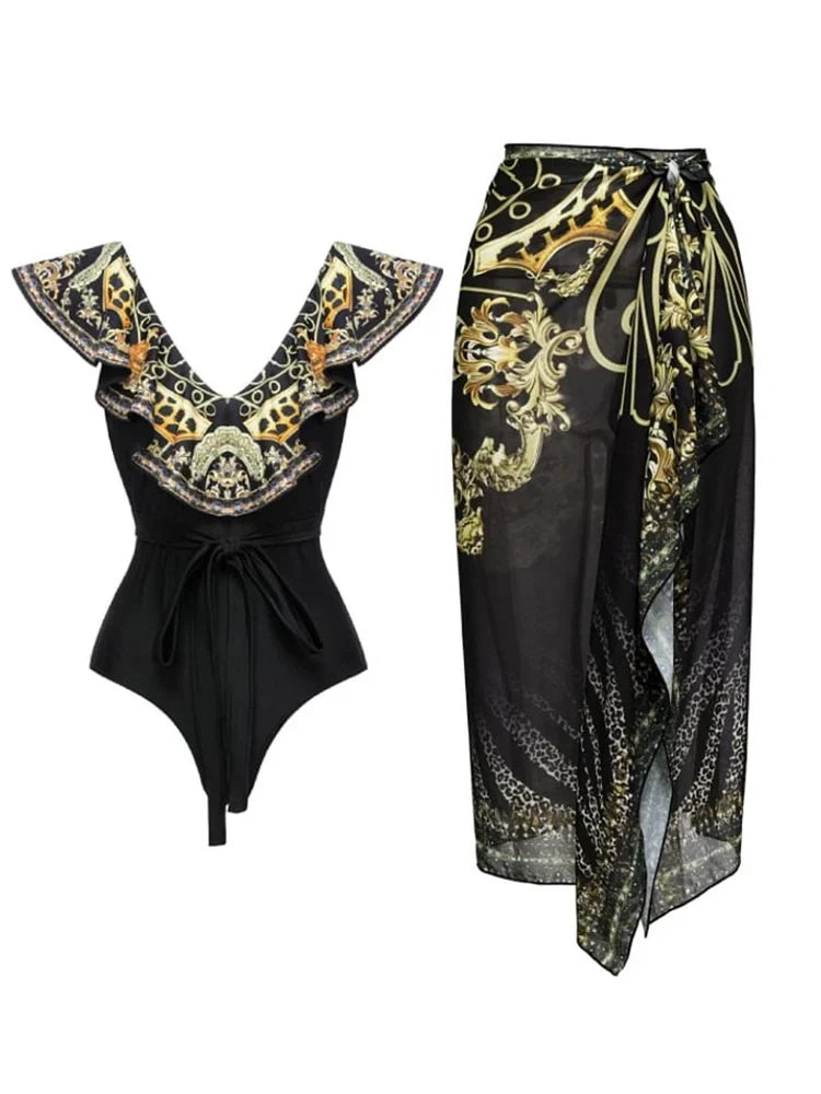 Wrap Skirt Suit