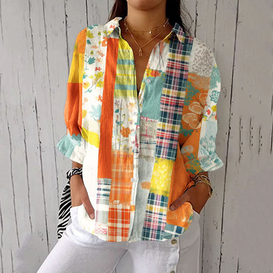 Comstylish Vintage Floral Printed Art Comfy Shirt
