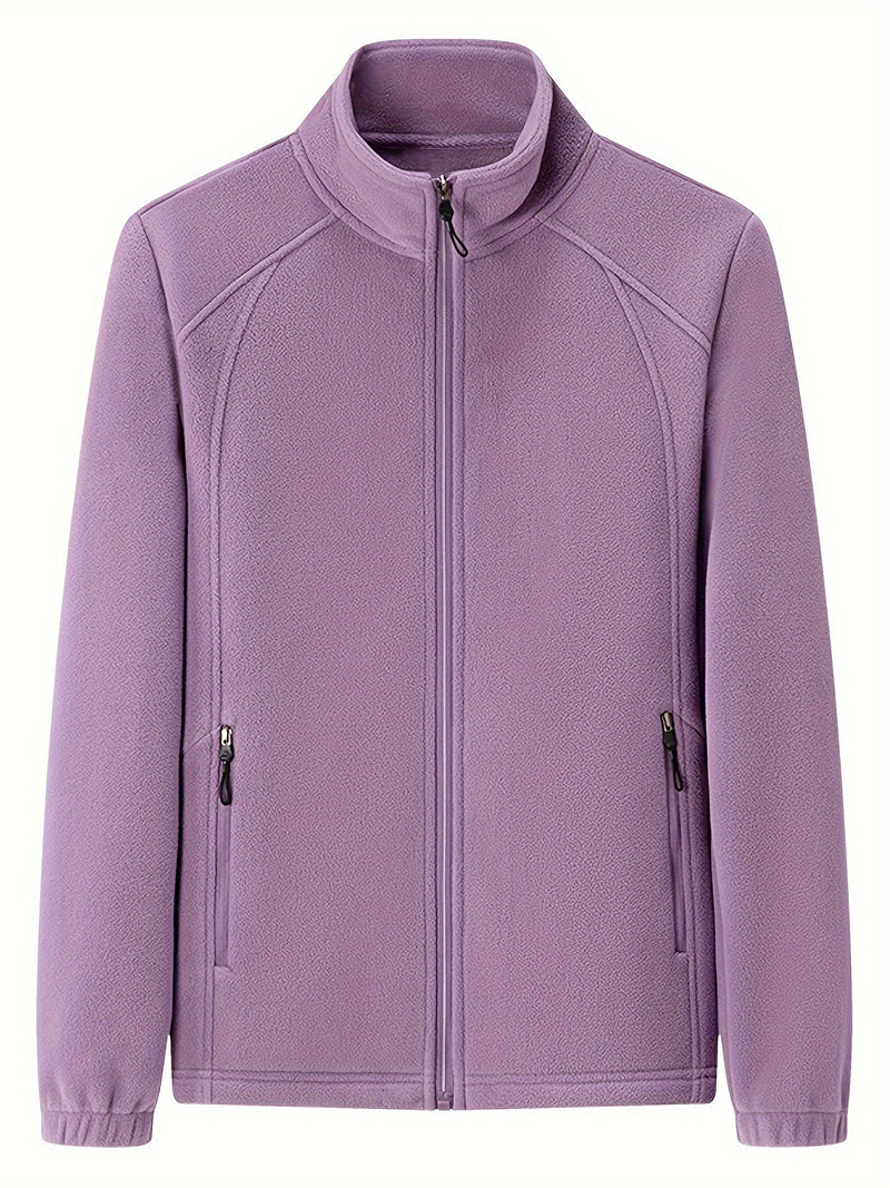 LM | Plush women's outdoor jacket with stand-up collar and long sleeves