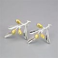 Silver Gold Beans Earrings