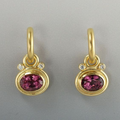 Garnet Zirconia Golden Earrings
