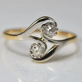 Zirconia Wavy Gold Ring