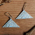 Blue Triangle Earrings