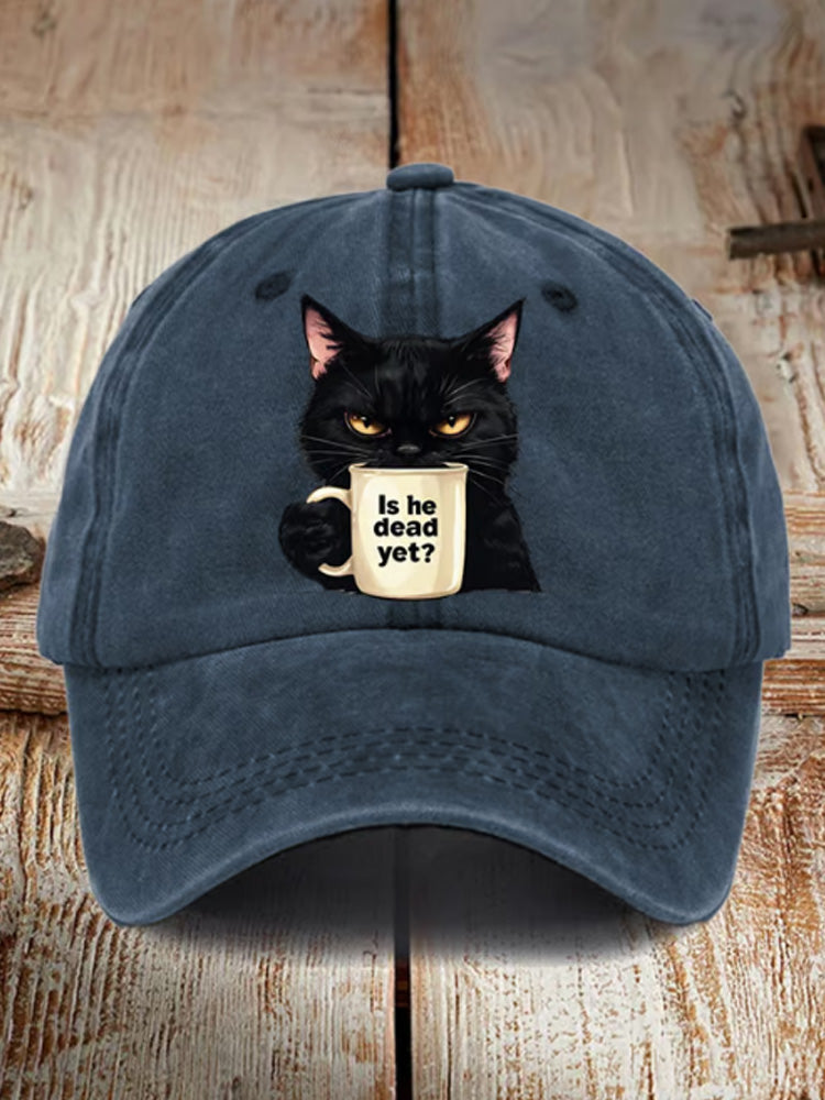 Unisex Casual Cat Washed Cotton Hat elevenforest
