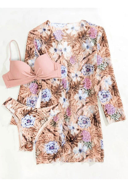 Juana® | Tropical Print Wrap Underwire Bikini With Cover-up