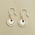 Blue Stone Gold & Silver Plated Earrings