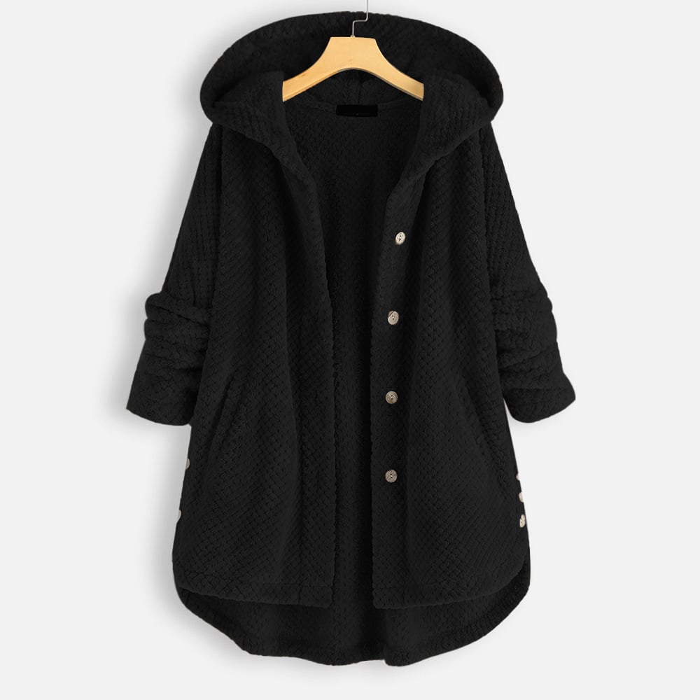 LM | warm teddy jacket with hood