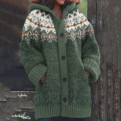 Fairman Island Snowflake Contrast Sweater Cardigan elevenforest