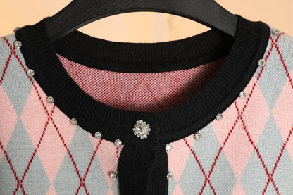 LM | MW Vintage diamond check knit sweater