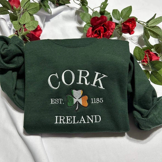 Comstylish Cork Ireland Embroidered Cozy Sweatshirt