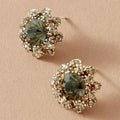 Bright Green Round Earrings