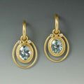 Inlaid Blue Crystal Golden Earrings