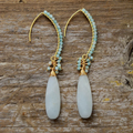Dangling White Stone Earrings