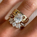 Golden Zirconia Ring Set