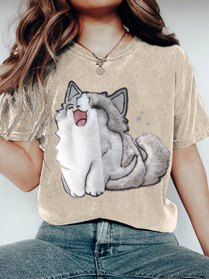Cute Cat Plush Art Women's T-Shirt elevenforest