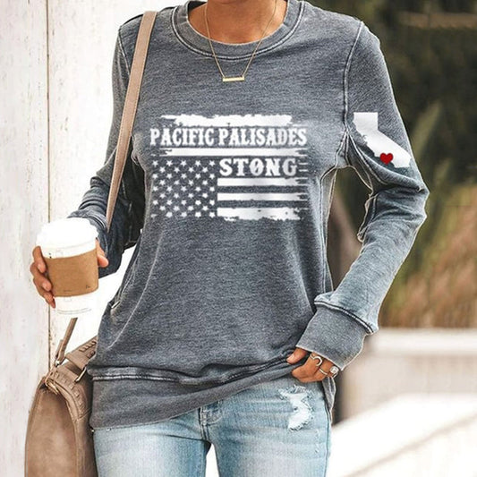 Comstylish Women's Pacific Palisades Strong Print Sweatshirt