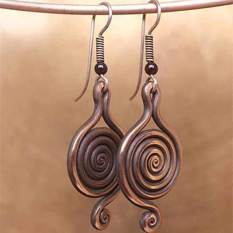 Bronze Spiral Earrings