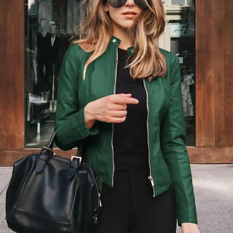 LM | Classic leather jacket for women