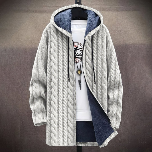 Men's Vintage Jacquard Knitted Comfort Hooded Cardigan elevenforest