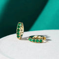 Nut Earrings With Green Zirconia in Gold
