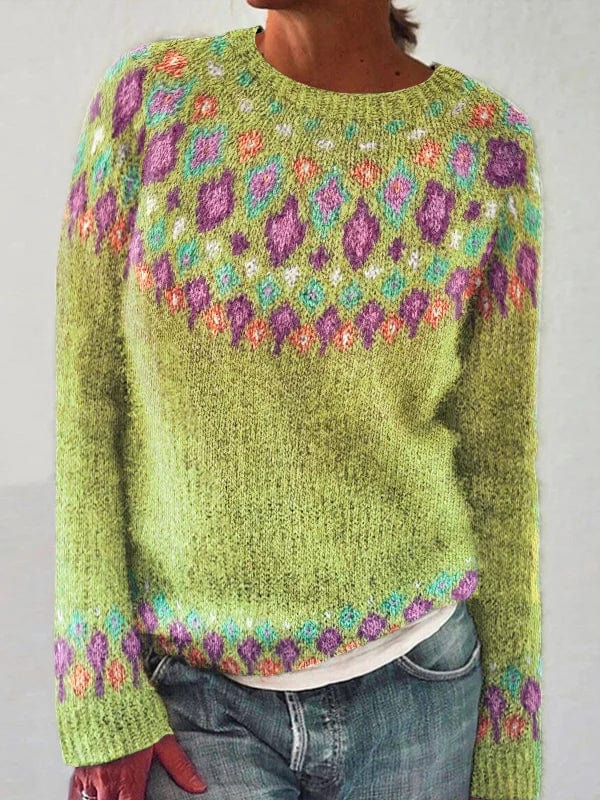 LM | Geometric sweater with contrast print