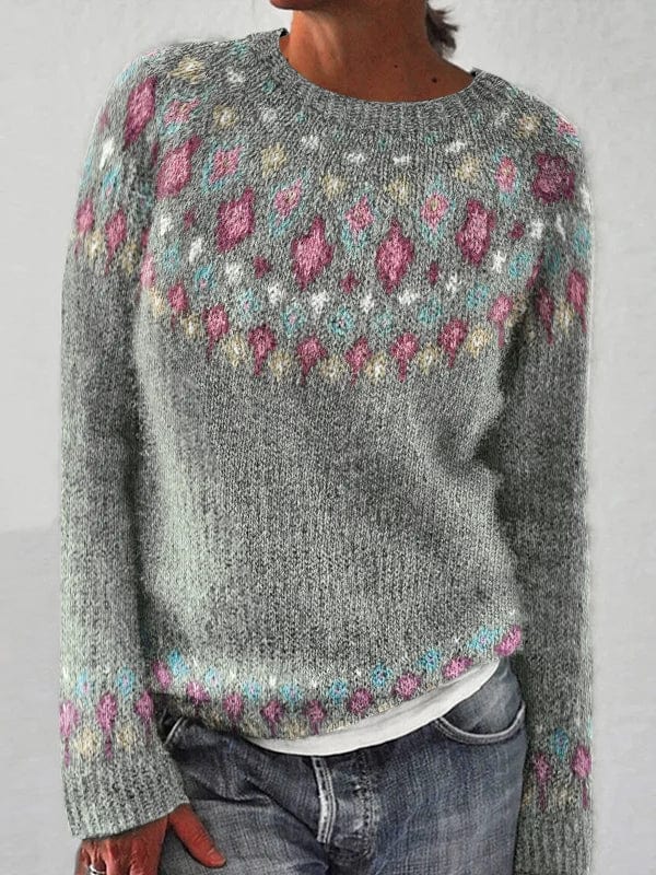 LM | Geometric sweater with contrast print