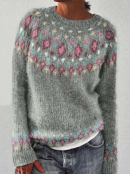 LM | Geometric sweater with contrast print