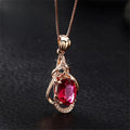 Red Crystal Gold Necklace