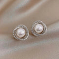 Bright Spiral Pearl Earrings