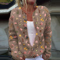 Vintage Floral Art Print Cozy Button Sweater elevenforest