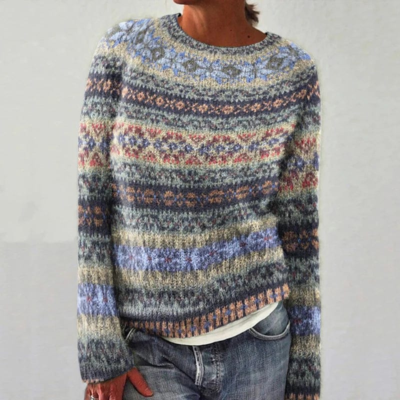 LM | Geometric patterned sweater in vintage style