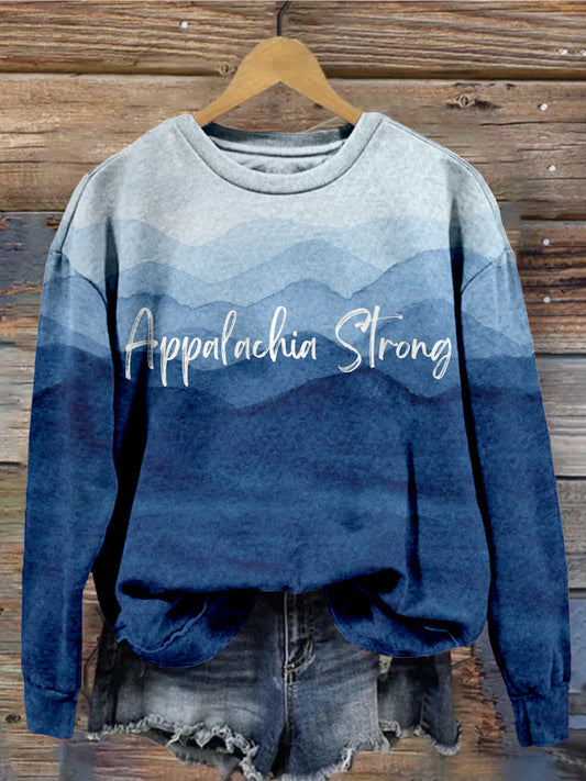 Comstylish Appalachia Strong Watercolor Art Print Cozy Sweatshirt