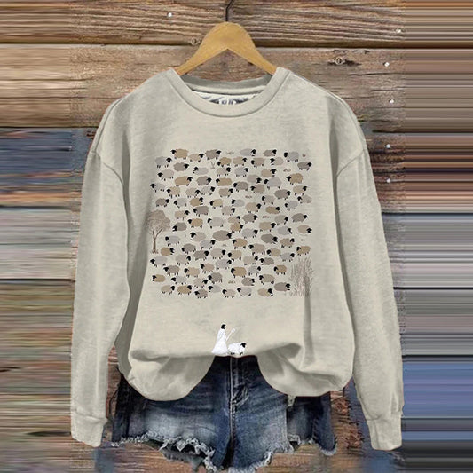 Comstylish Women's Jesus Leaves The 99 Rejoices Over One Lost Sheep Printed Sweatshirt