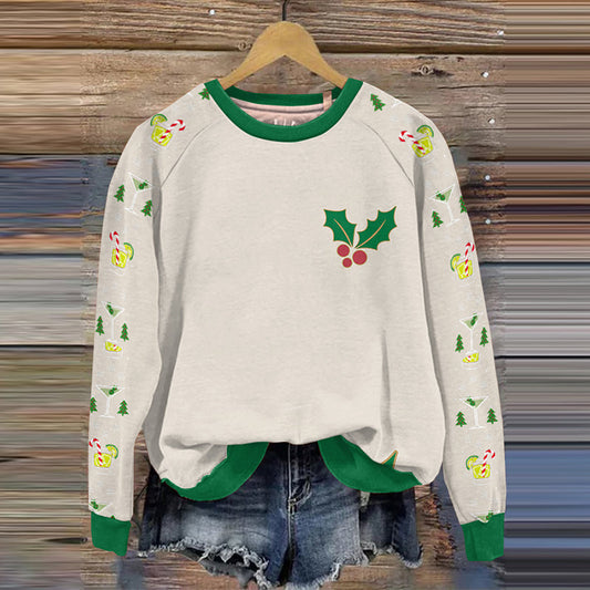 Comstylish Merry Christmas Printed Casual Sweatshirt