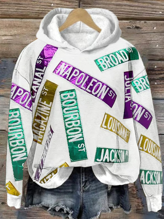 Comstylish Women'S Mardi Gras Print Sweatshirt