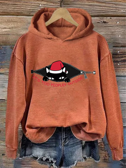 Women's It's Too Peopley Outside Hooded Sweatshirt elevenforest