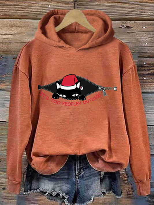 Women's It's Too Peopley Outside Hooded Sweatshirt elevenforest