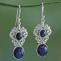 Blue Stone Silver Earrings