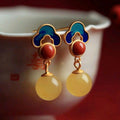 Colorful Yellow Crystal Earrings