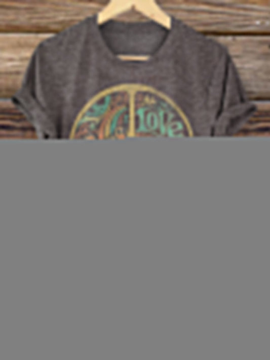 Hippie Graphic Art Print T-Shirt